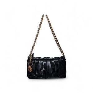 Madison West Women’s Sport-Chic Corinthians Ruched Shoulder Bag Black Streetwear